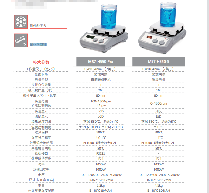大龙 DLAB MS7-H550-S LED 数显加热型磁力搅拌器